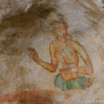 Das Foto zeigt die Wolkenmädchen von Sigiriya