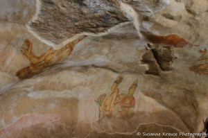 Das Foto zeigt die Wolkenmädchen von Sigiriya